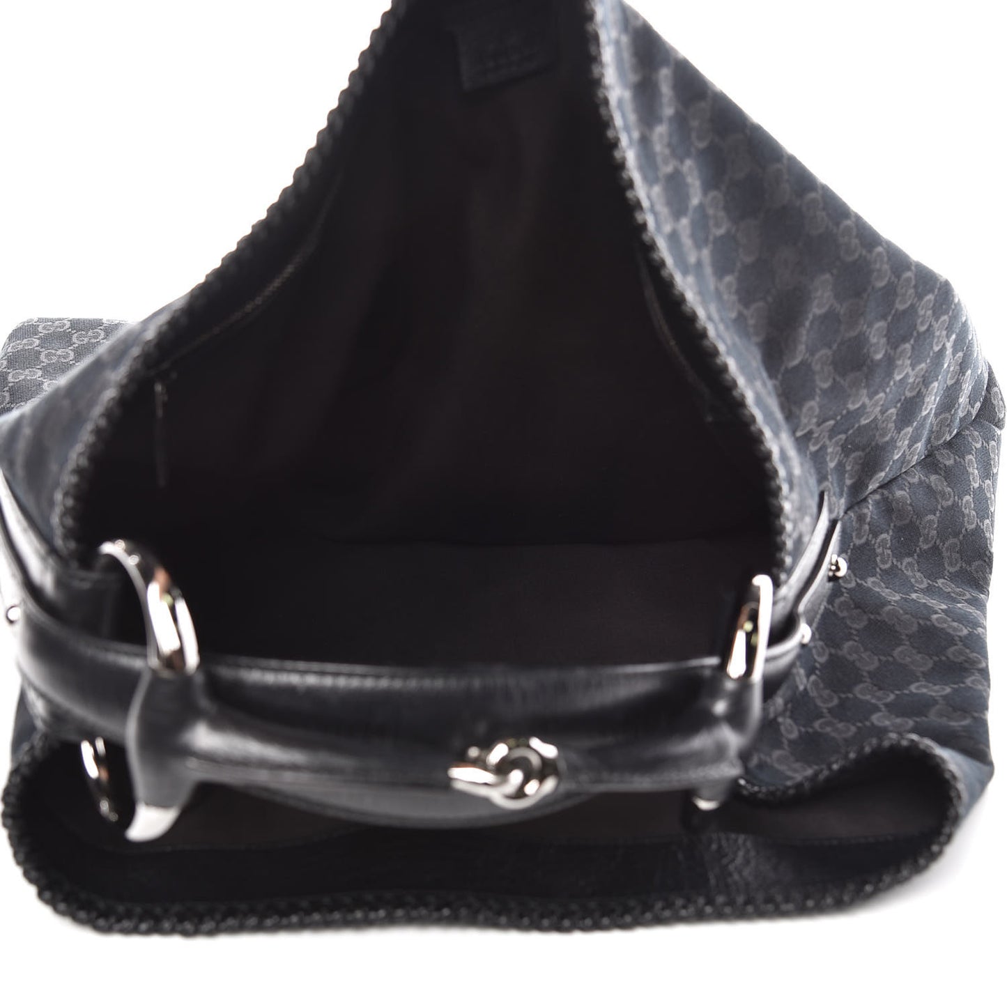 Monogram Large Horsebit Chain Hobo Black