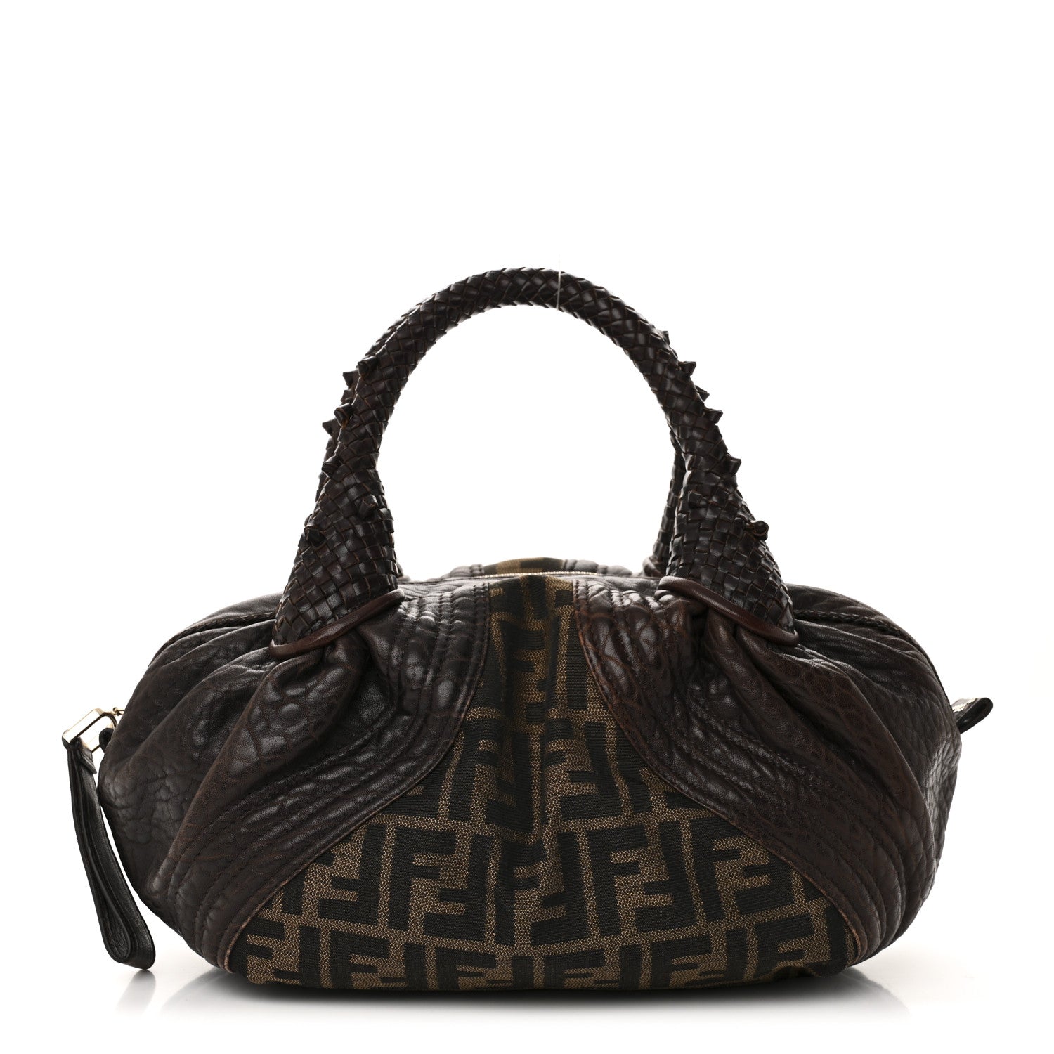Fendi Zucca Nappa Nuvolata Vitello Tortuga Spy Bowler Tobacco Moro 1 of 11
