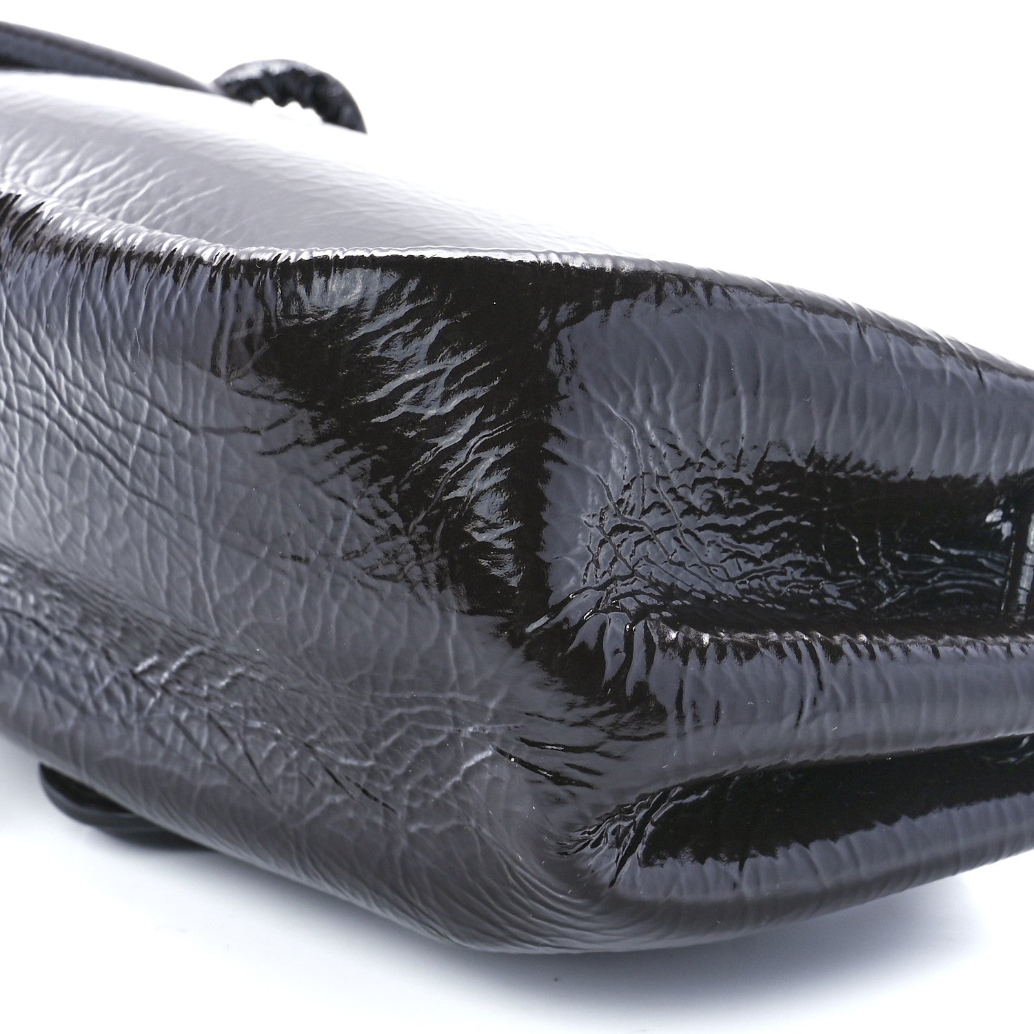 Bottega Veneta Patent Deerskin Small Beak Triangle Flap Shoulder Bag Fondant 9 of 9