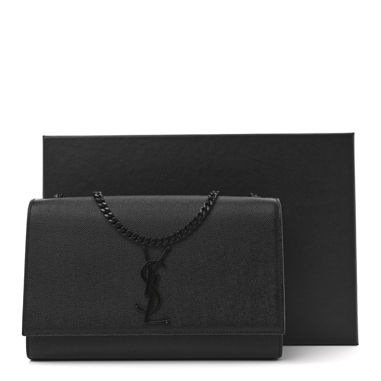 Saint Laurent Grain De Poudre Medium Classic Monogram Monochrome Kate Satchel Black 13 of 13