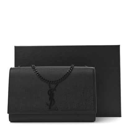 Saint Laurent Grain De Poudre Medium Classic Monogram Monochrome Kate Satchel Black 13 of 13