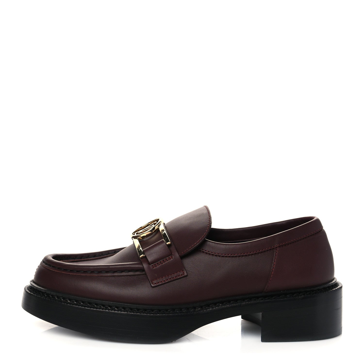 Louis Vuitton Calfskin Academy Loafers 38 Burgundy 1 of 7