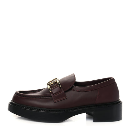 Louis Vuitton Calfskin Academy Loafers 38 Burgundy 1 of 7