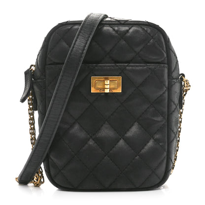 Chanel Nubuck Iridescent Calfskin Quilted Reissue Camera Case Black 1 of 10