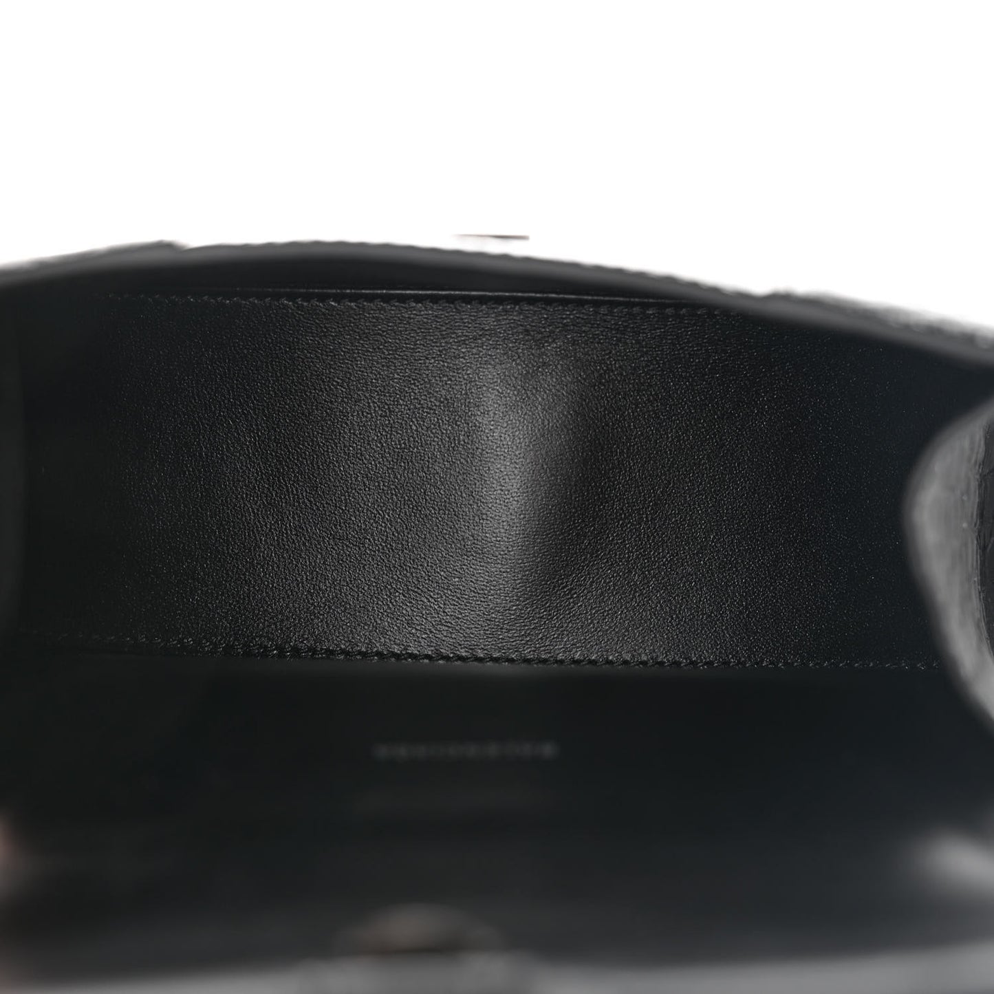 Shiny Calfskin Strass Monochrome Crocodile Embossed Hourglass Top Handle Bag XS Black