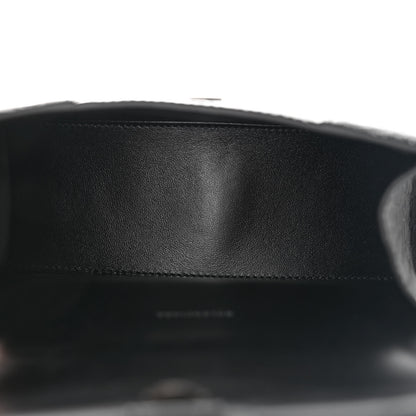 Balenciaga Shiny Calfskin Strass Monochrome Crocodile Embossed Hourglass Top Handle Bag XS Black 5 of 13