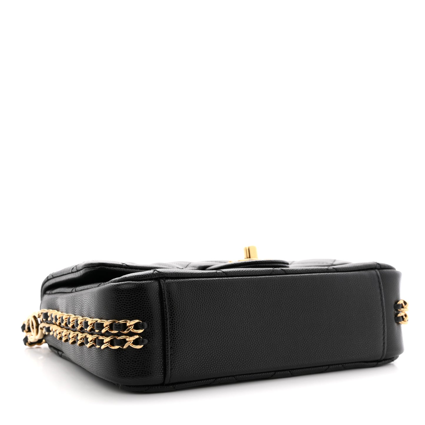 Caviar Quilted Mini CC You Flap Black