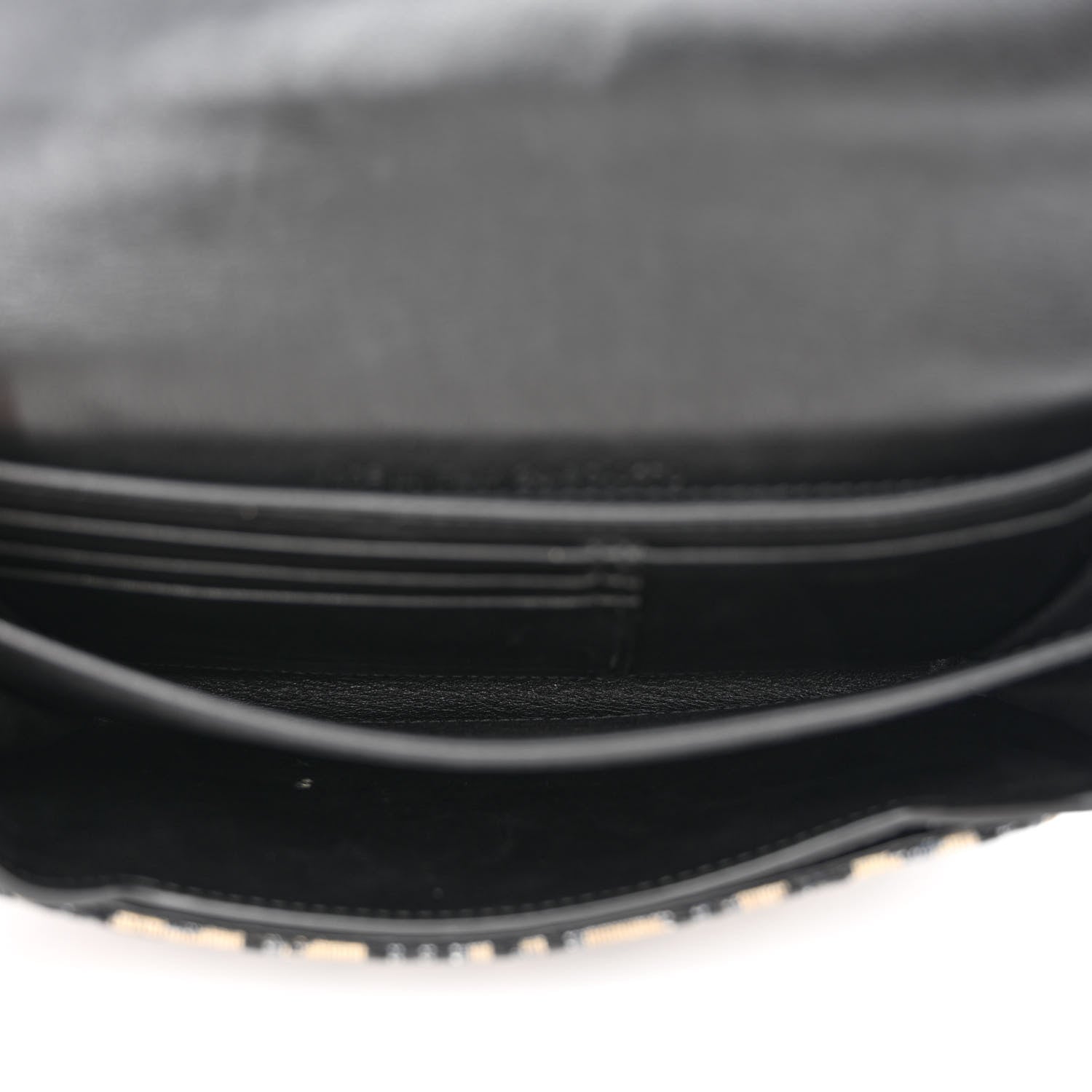 Christian Dior Oblique Smooth Calfskin Elite Shoulder Pouch Beige Black 5 of 12
