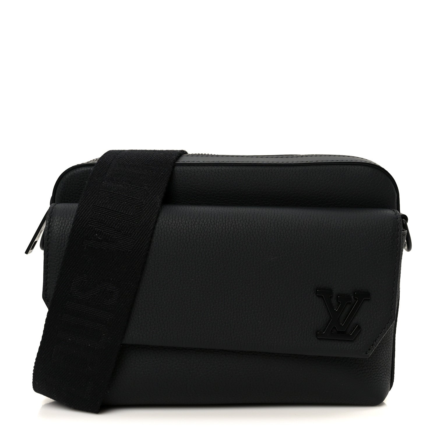 Louis Vuitton Calfskin Aerogram Fastline Messenger Black 1 of 10