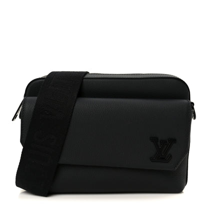 Louis Vuitton Calfskin Aerogram Fastline Messenger Black 1 of 10