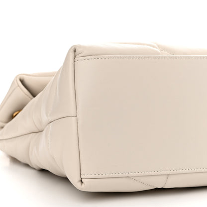 Saint Laurent Lambskin Quilted Medium Loulou Puffer Monogram Chain Satchel Crema Soft 10 of 11