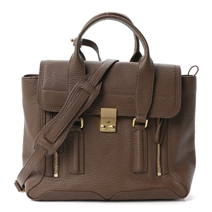 3.1 Phillip Lim Textured Calfskin Medium Pashli Satchel Taupe 1 of 10