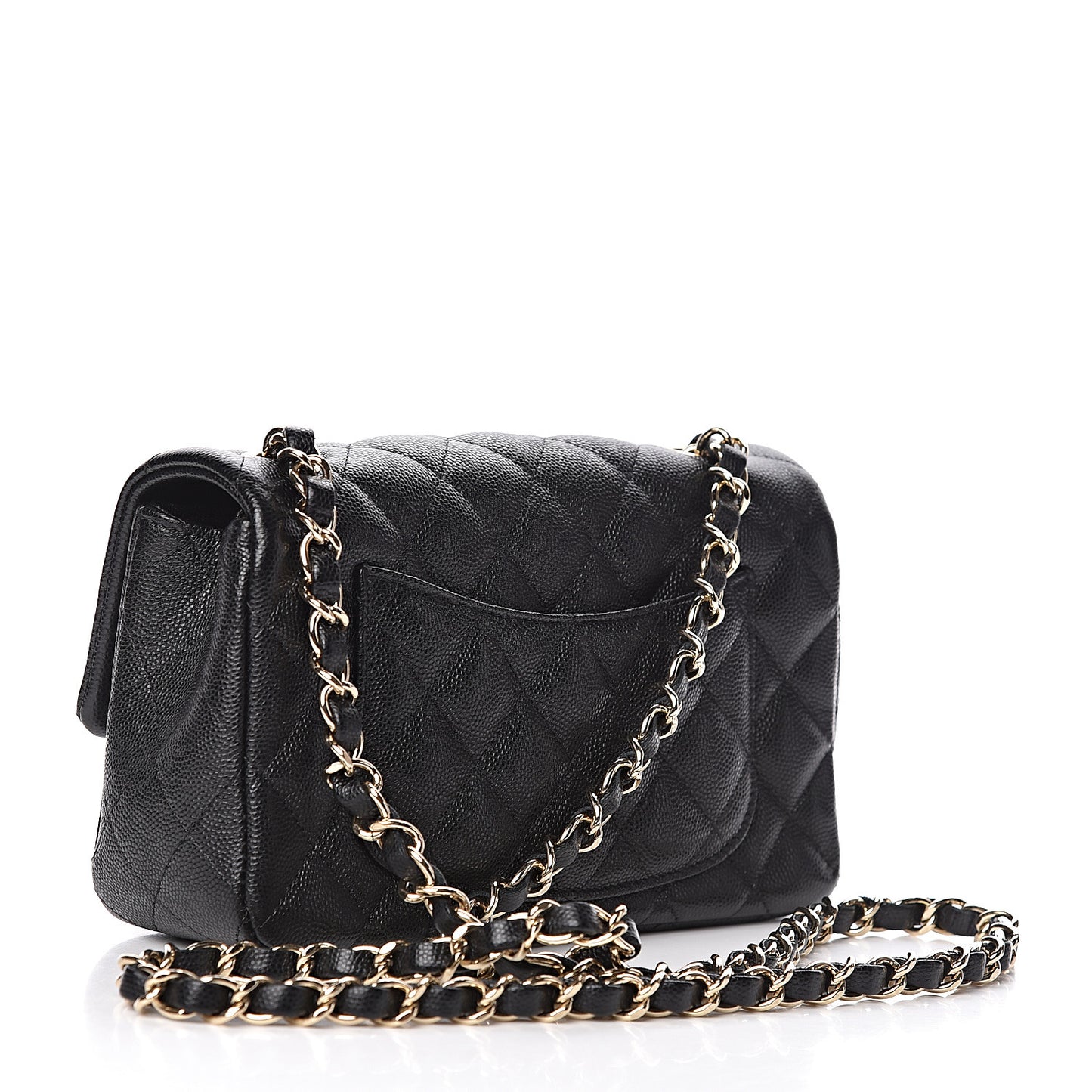 Caviar Quilted Mini Rectangular Flap Black