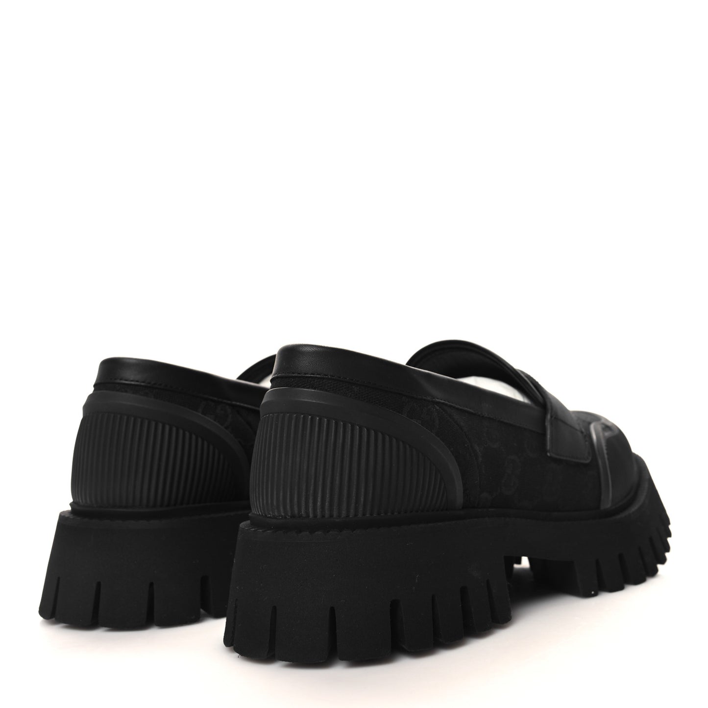 Monogram Jumbo GG Miro Soft Calfskin Mens Lug Sole Loafers 10 Black