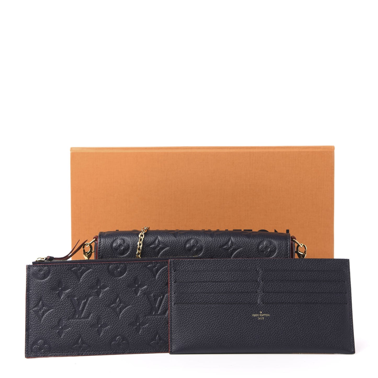 Empreinte Pochette Felicie Chain Wallet Marine Rouge