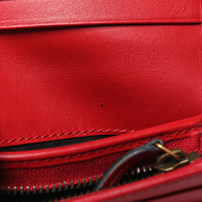 Gucci Calfskin Matelasse GG Marmont Card Case Wallet Hibiscus Red 10 of 10