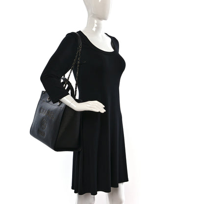 Chanel Caviar Small Studded Deauville Tote Black 2 of 12