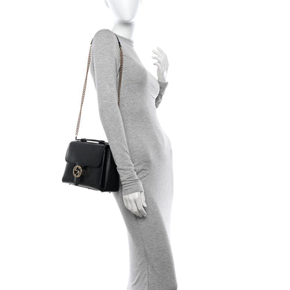 Gucci Dollar Calfskin Interlocking G Top Handle Shoulder Bag Black 2 of 13