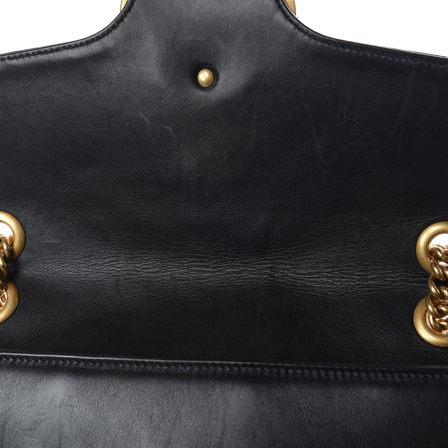 Gucci Calfskin Matelasse Medium GG Marmont Shoulder Bag Black 11 of 12