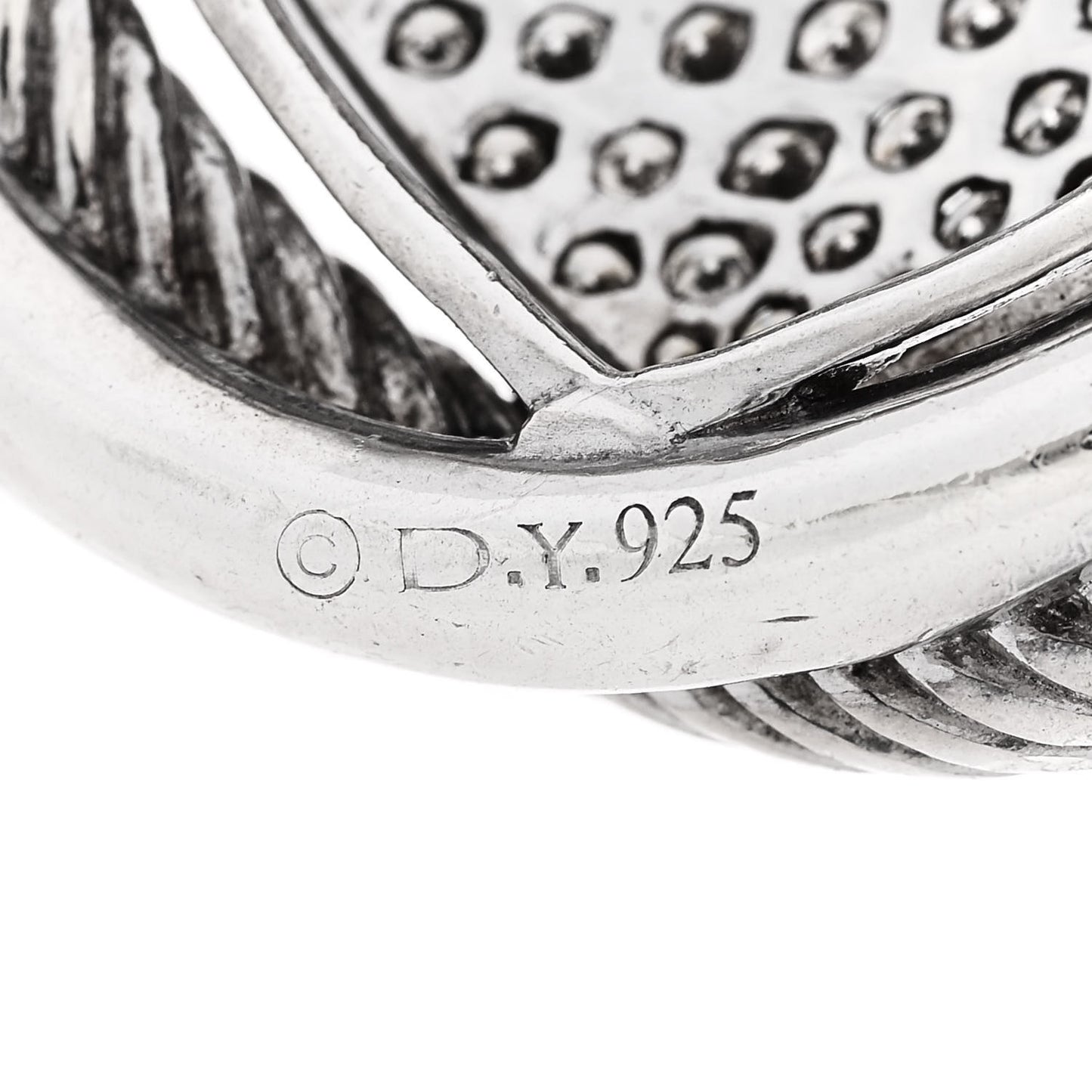 Sterling Silver Diamond 32mm Infinity Pendant