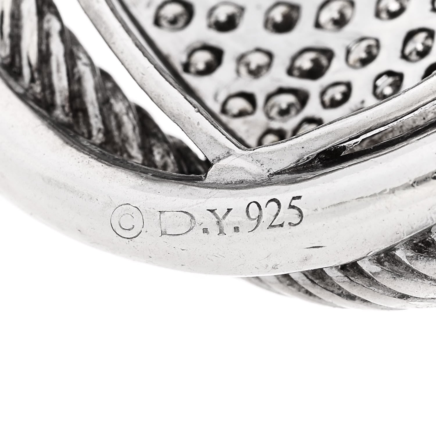 David Yurman Sterling Silver Diamond 32mm Infinity Pendant 4 of 4