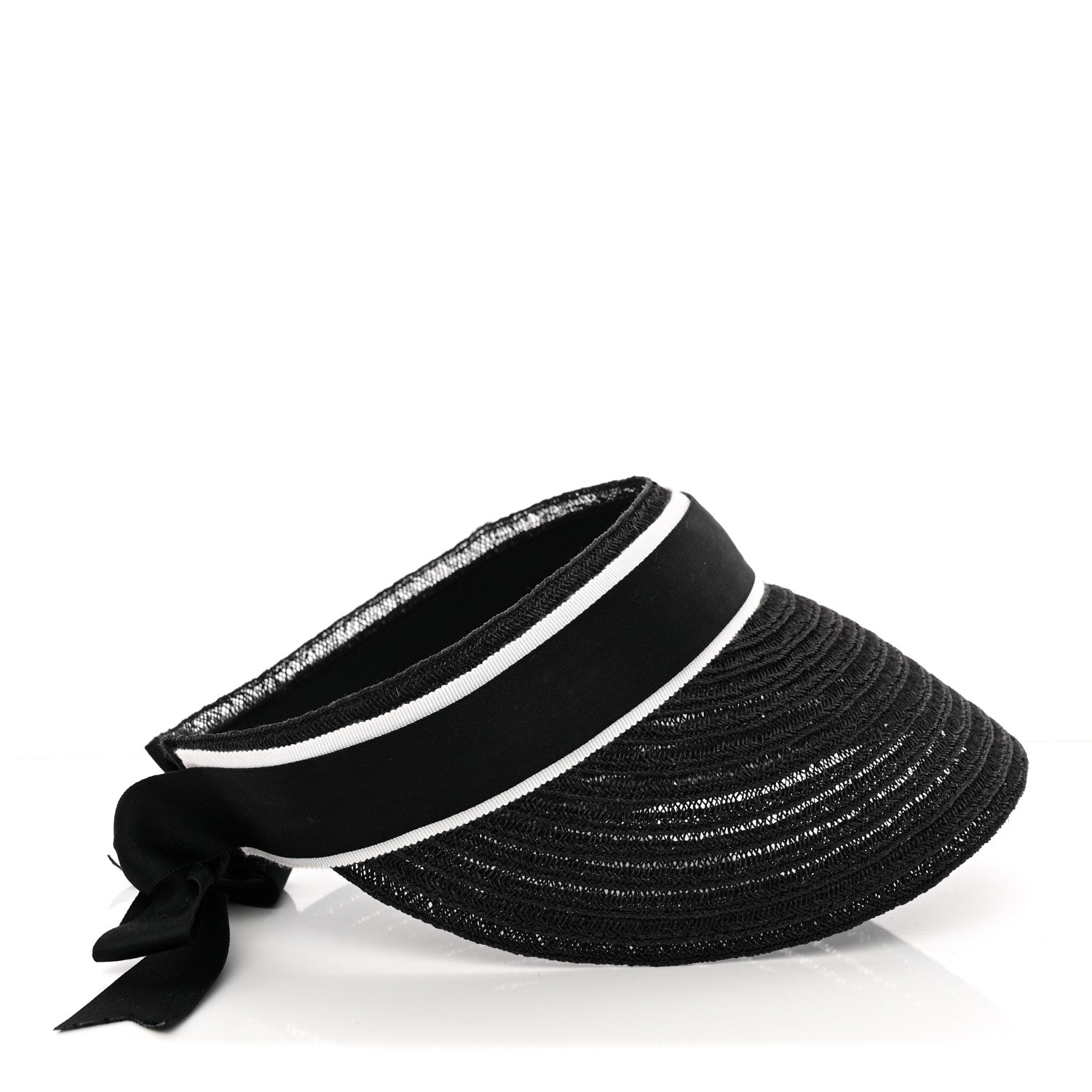 Chanel Abaca Cotton Ribbon Visor S Black 13 of 14