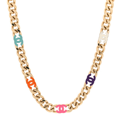Chanel Metal Enamel Chain CC Choker Gold Multicolor 1 of 5