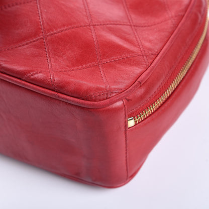 Chanel Lambskin Diamond Stitch Cosmetic Case Red 12 of 17