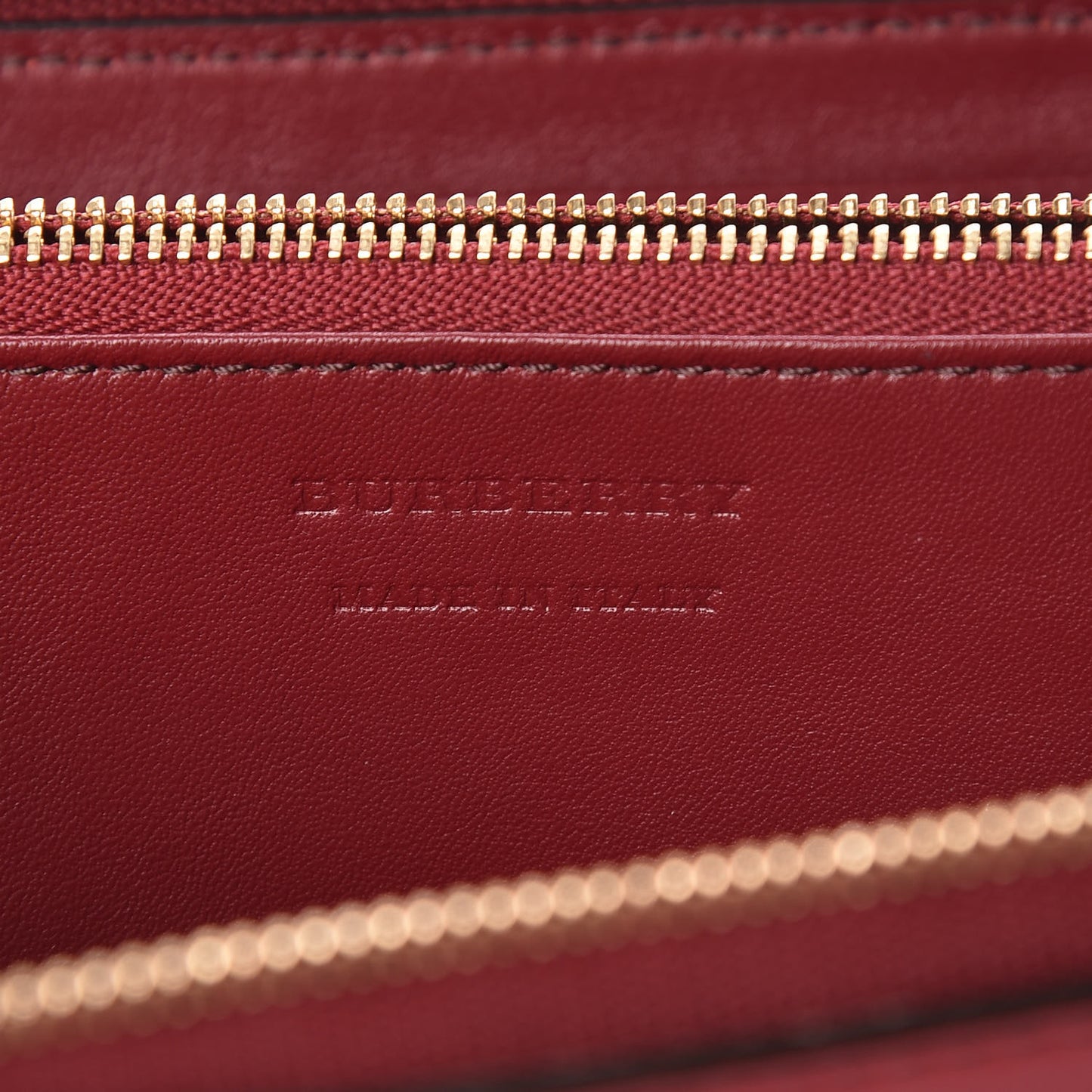 Calfskin House Check Elmore Zip Around Wallet Russet Red