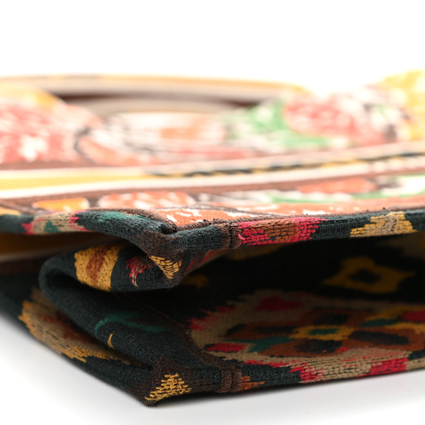 Canvas Embroidered Large Paisley Book Tote Multicolor
