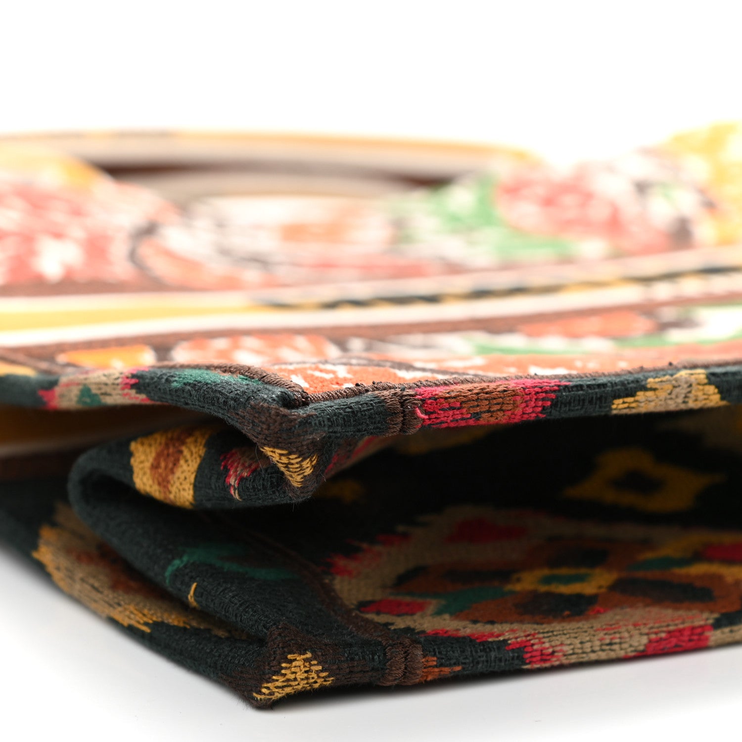 Christian Dior Canvas Embroidered Large Paisley Book Tote Multicolor 9 of 15