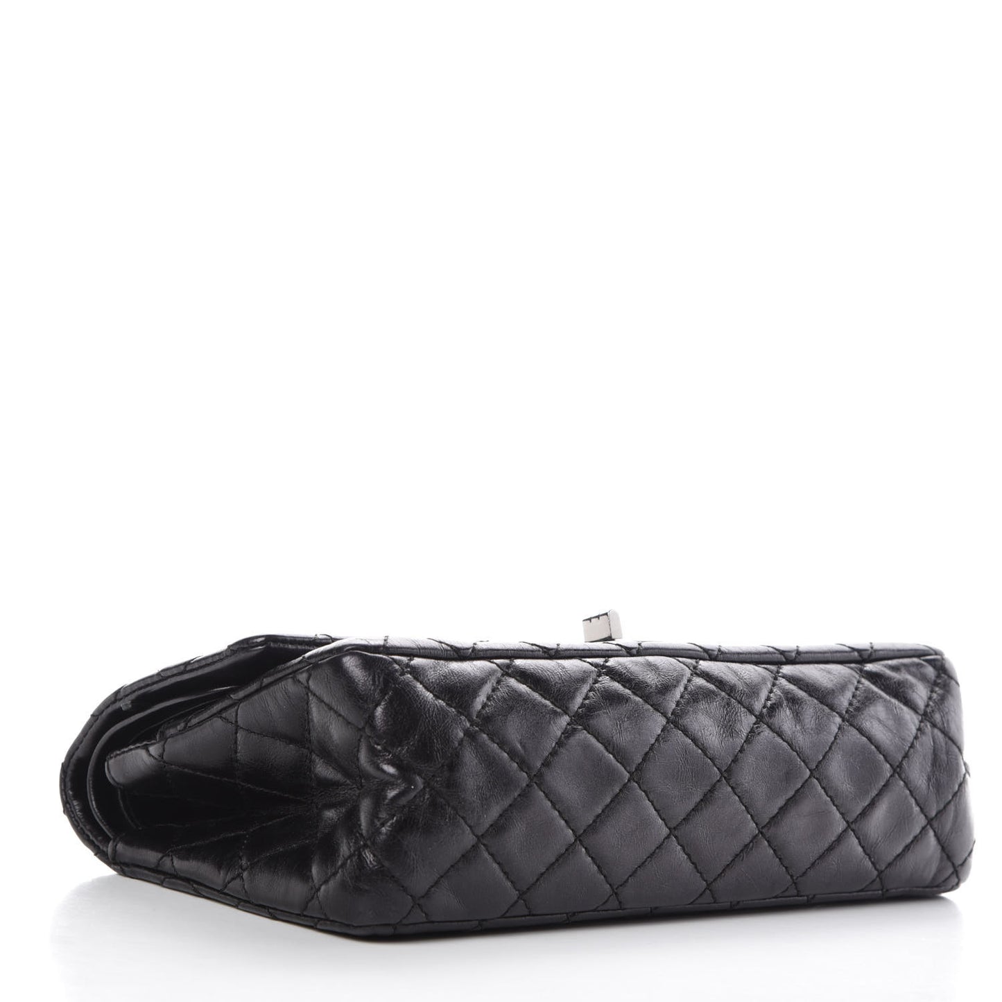 Metallic Aged Calfskin Quilted 2.55 Reissue 225 Flap Black