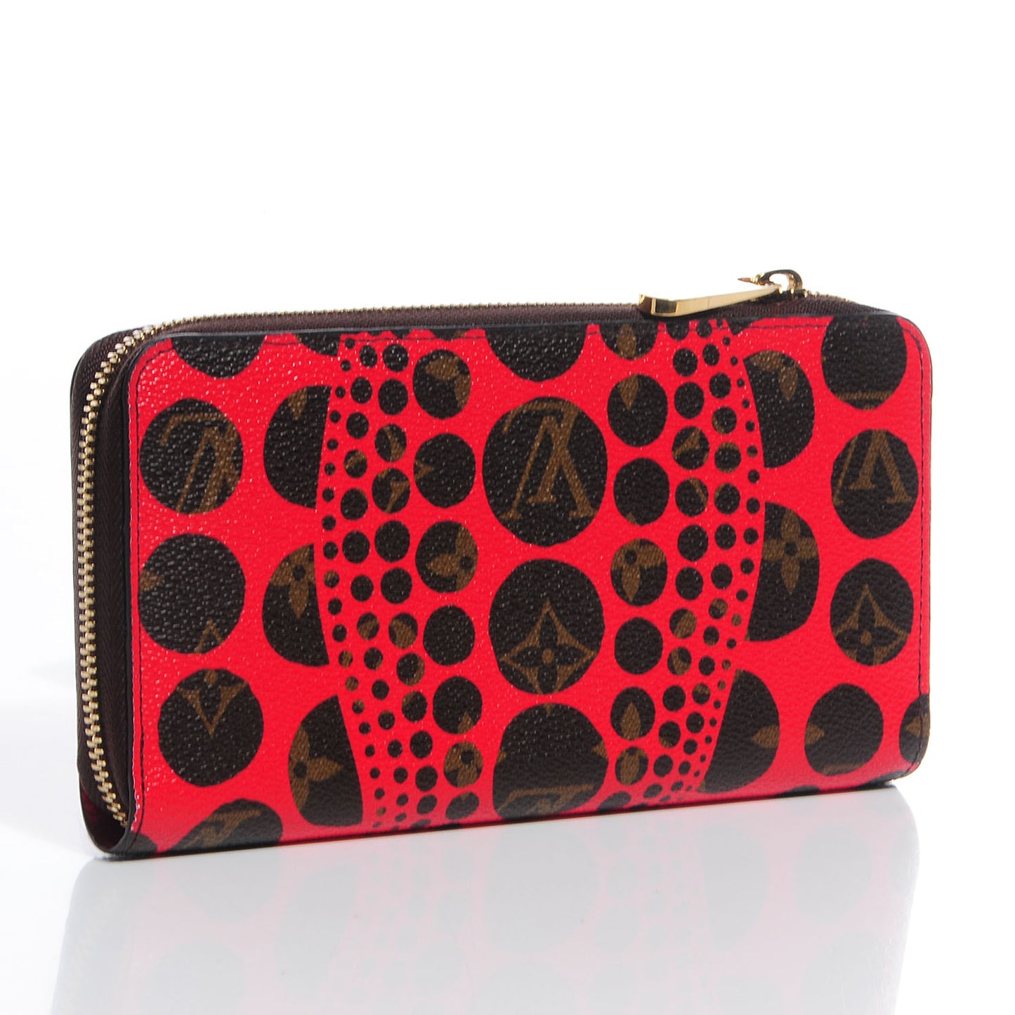 Monogram Kusama Pumpkin Dots Zippy Wallet Red
