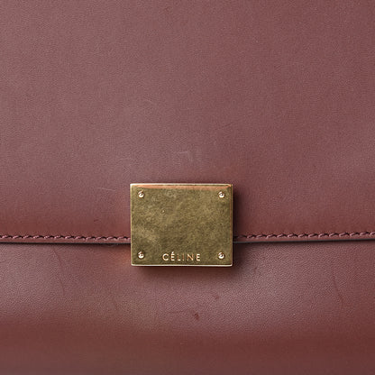 Celine Smooth Calfskin Suede Medium Trapeze Burgundy 5 of 9