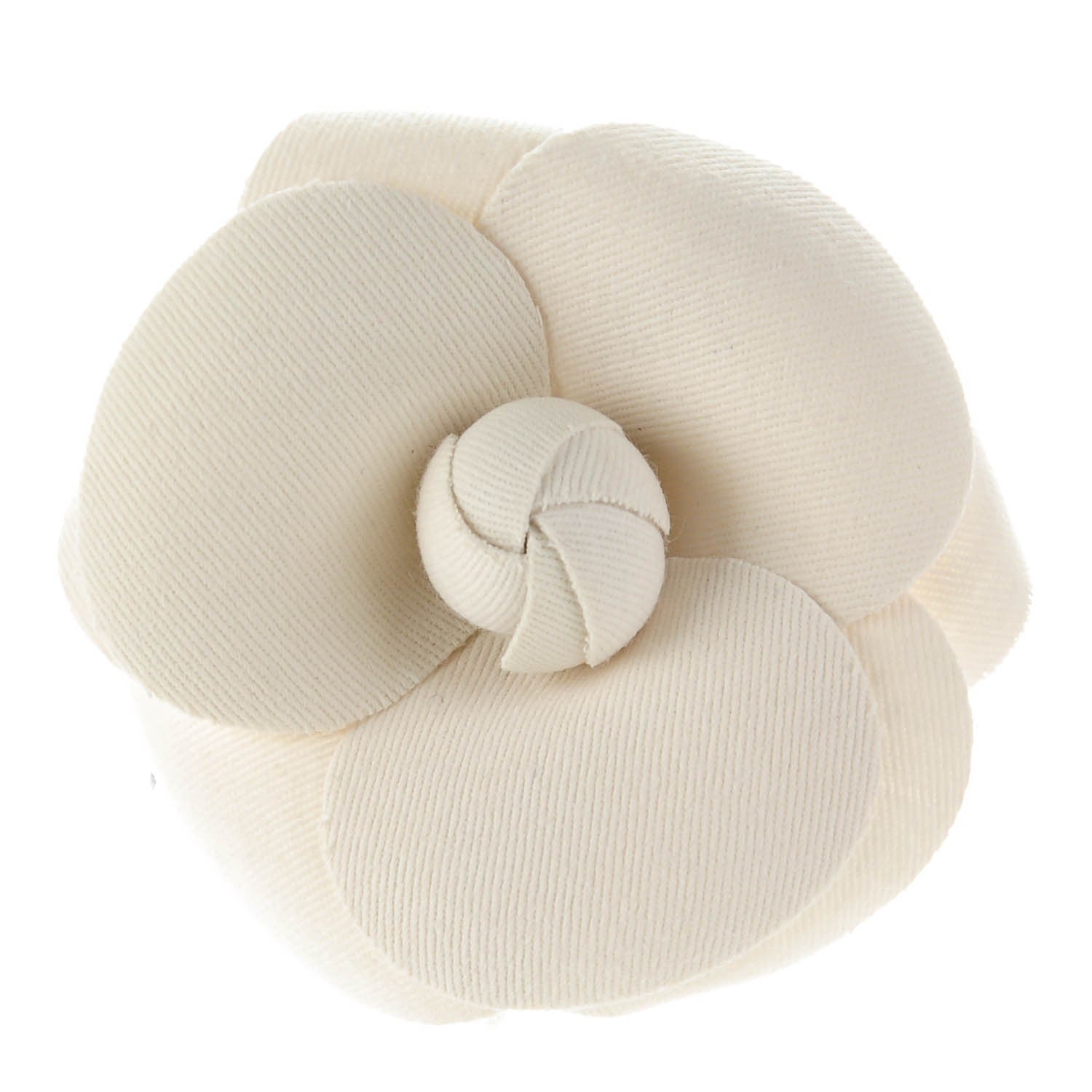 Chanel Canvas Camellia Pin Brooch Ivory 1 of 5