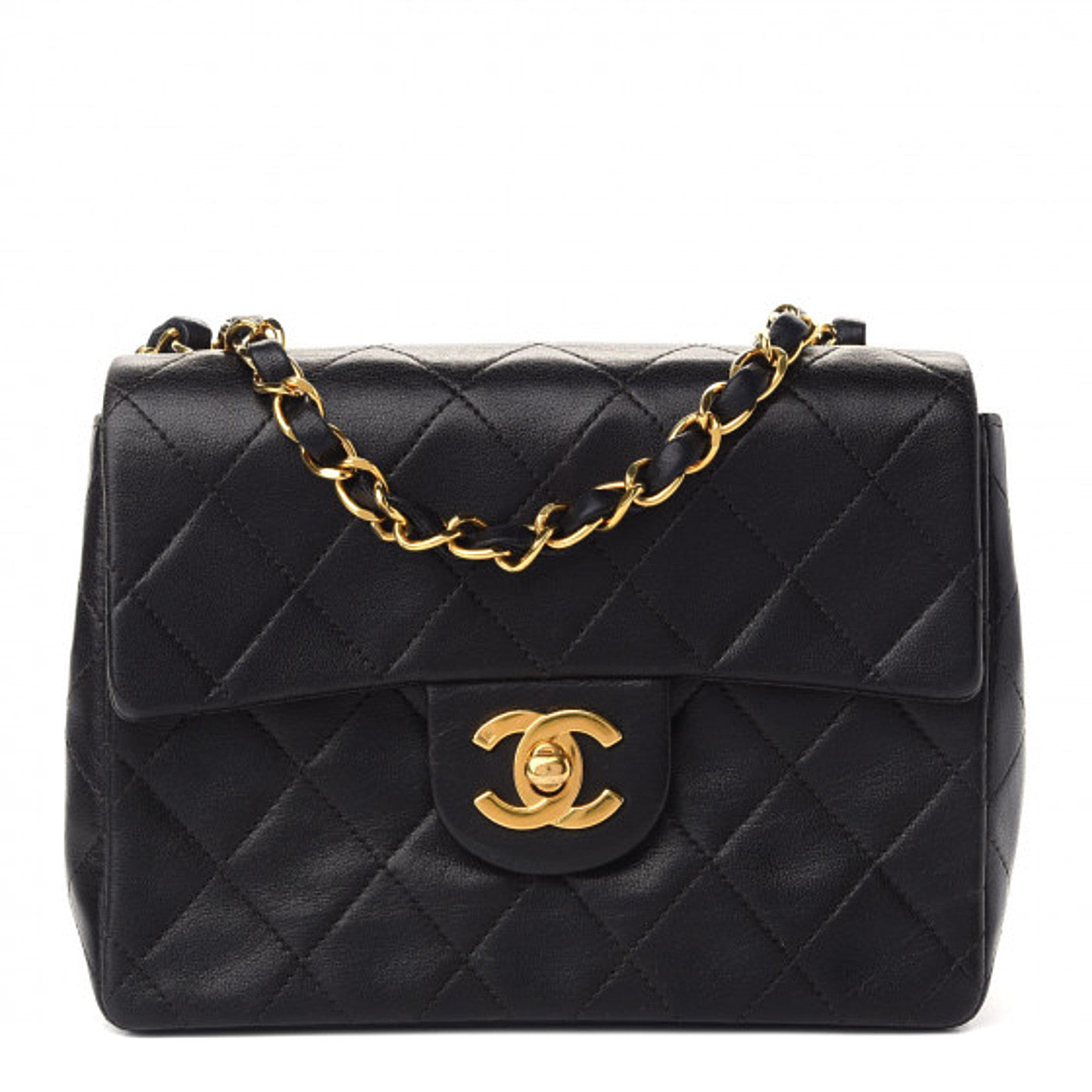 Chanel Lambskin Quilted Mini Square Flap Black 1 of 9