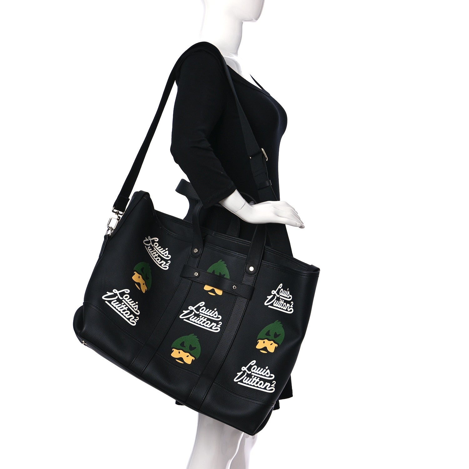 Louis Vuitton X NIGO Taurillon Duck Trolley Tote Black 2 of 10