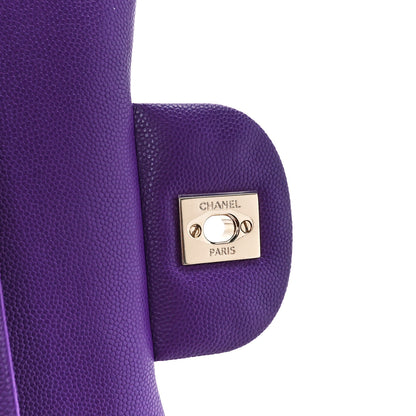 Chanel Caviar Quilted Jumbo Double Flap Purple 7 of 12