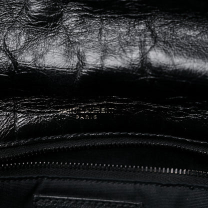 Saint Laurent Crinkled Calfskin Matelasse Monogram Medium Niki Chain Satchel Black 7 of 11