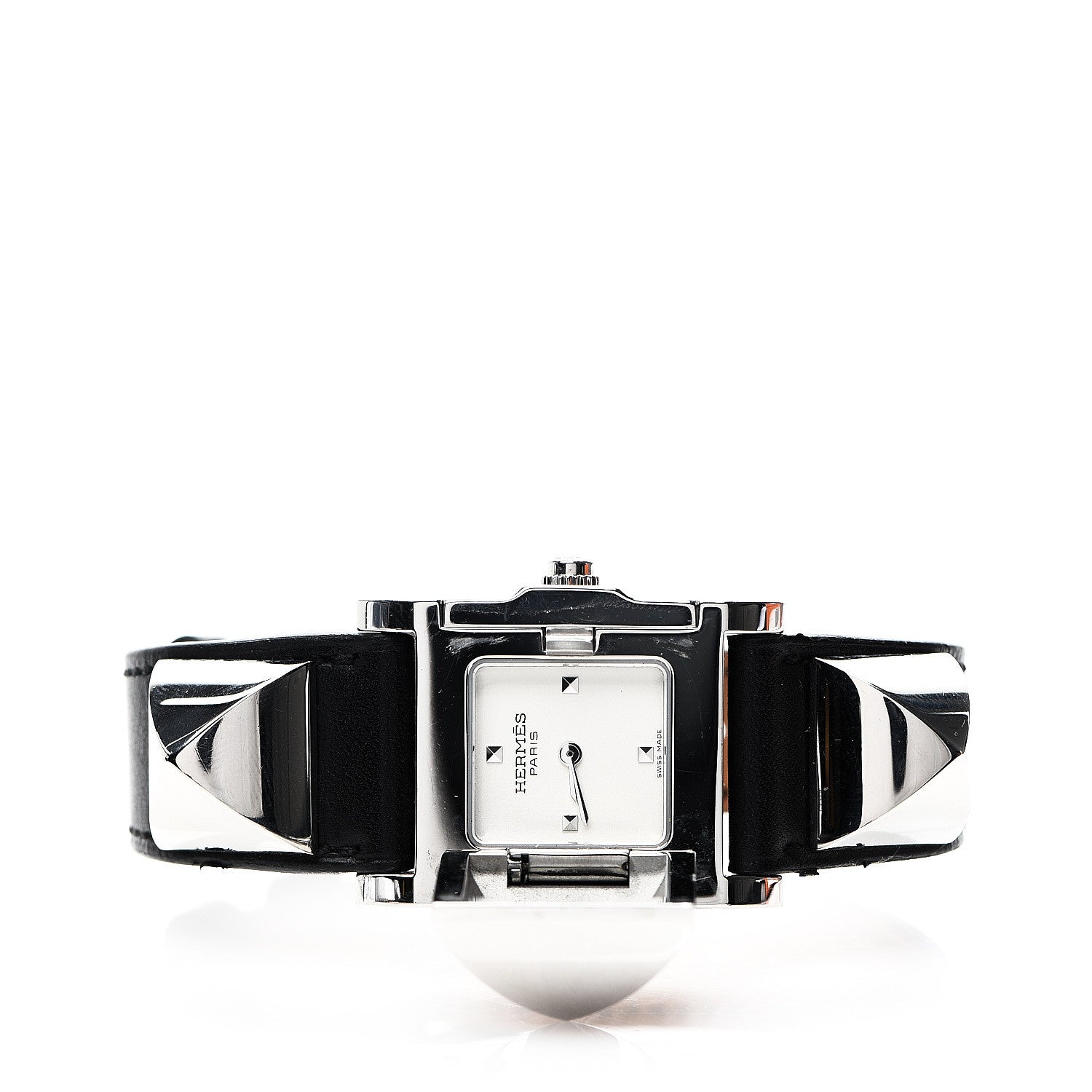 Hermes Stainless Steel Epsom 23mm Medor Quartz Watch Noir 3 of 8