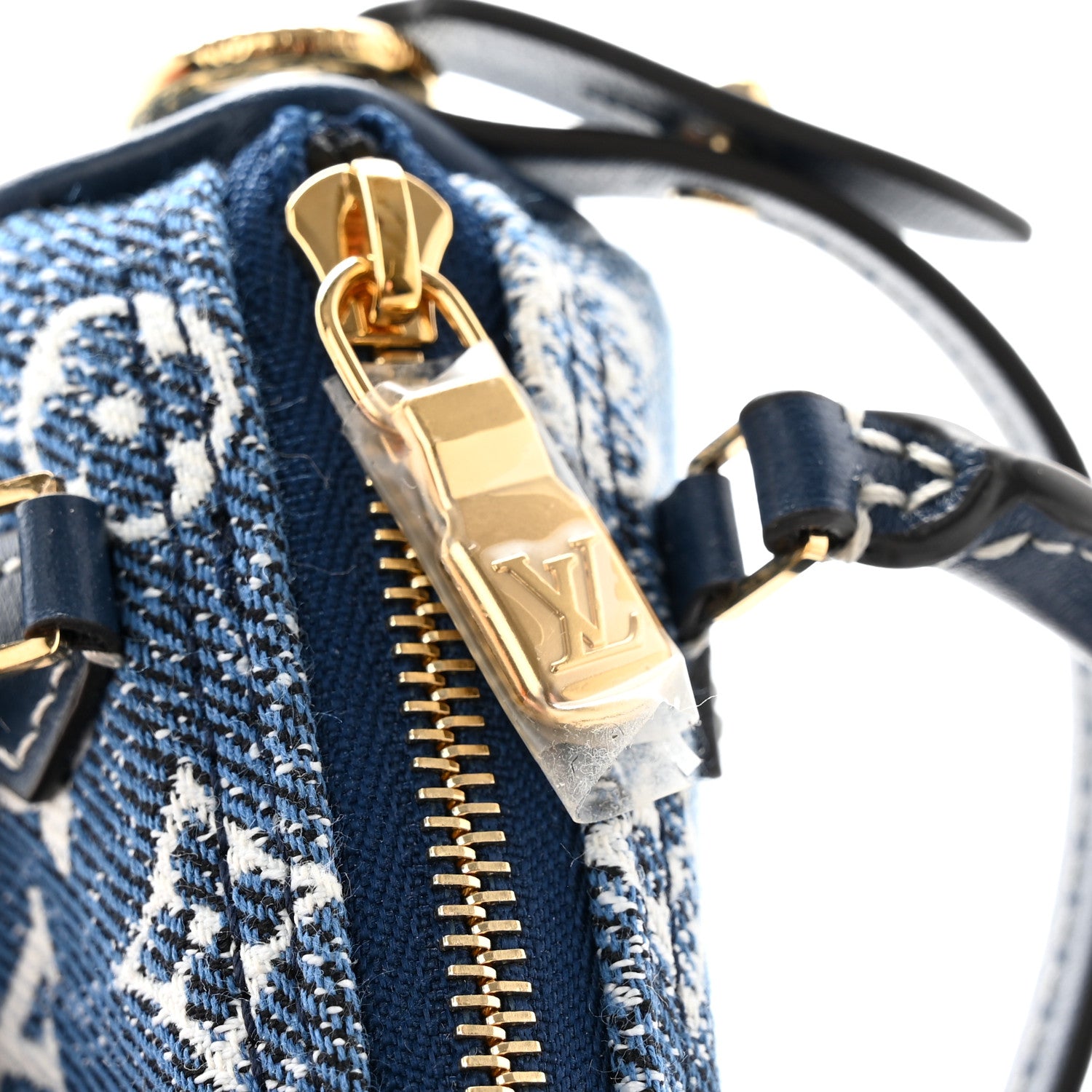 Louis Vuitton Denim Monogram Jacquard Micro Speedy Bag Charm Bleu 6 of 7