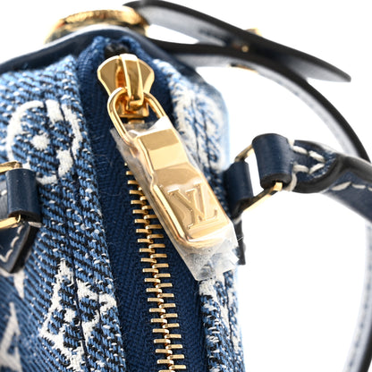 Louis Vuitton Denim Monogram Jacquard Micro Speedy Bag Charm Bleu 6 of 7