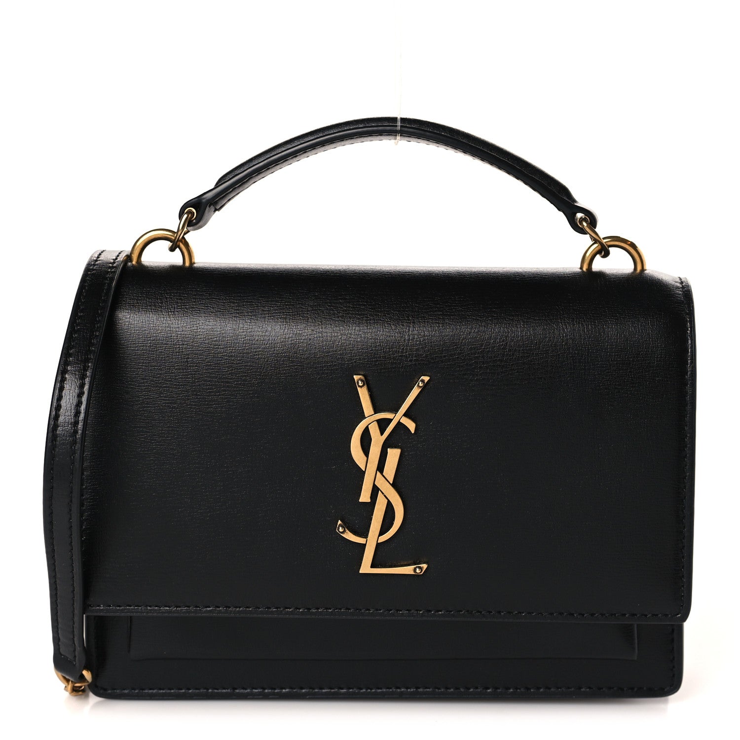 Saint Laurent Calfskin Monogram Sunset Chain Wallet Black 1 of 8