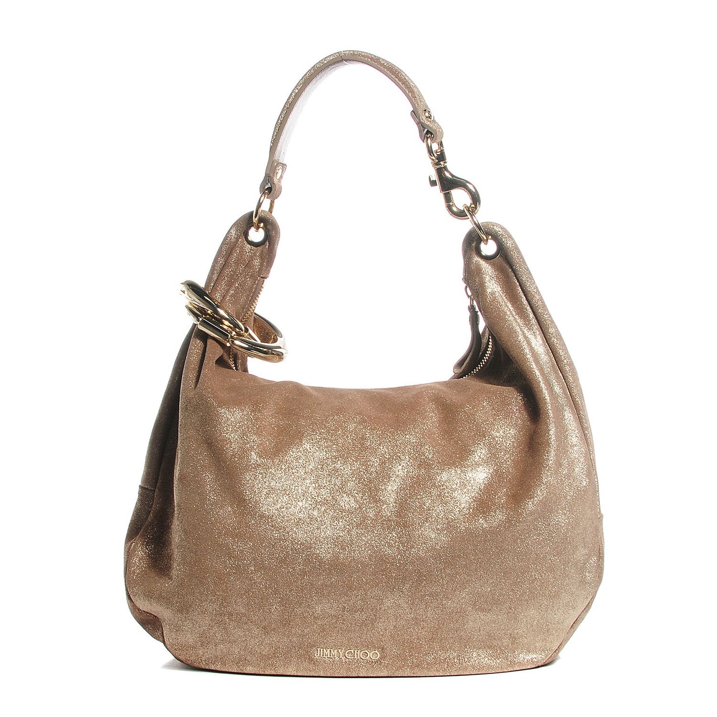 Suede Large Solar Hobo Metallic Gold