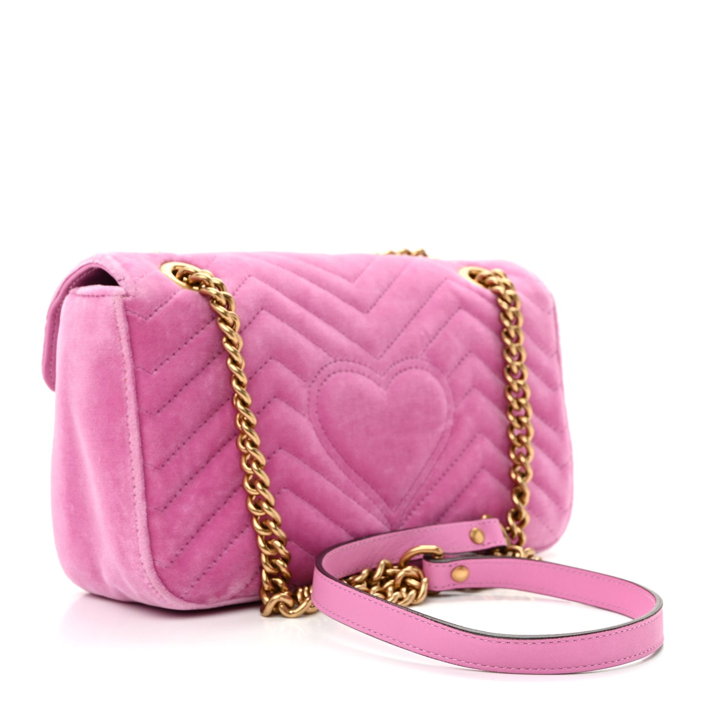 Velvet Matelasse Marquise Crystals Embroidered Small GG Marmont Shoulder Bag Malva