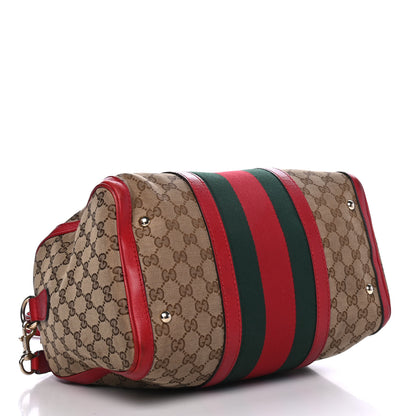 Gucci Monogram Vintage Web Medium Boston Red 3 of 6