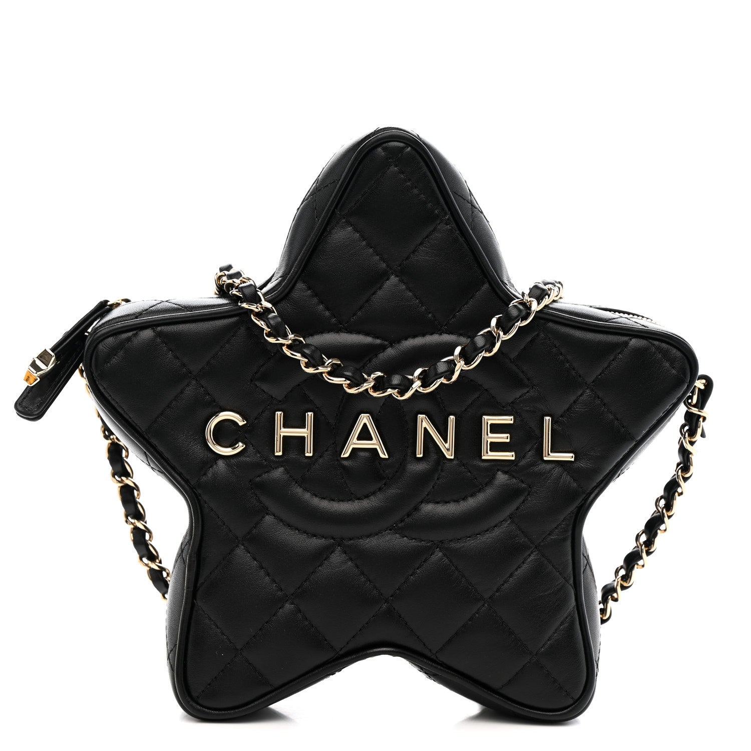Chanel Lambskin Quilted Walk of Fame Star Bag Black 1 of 11