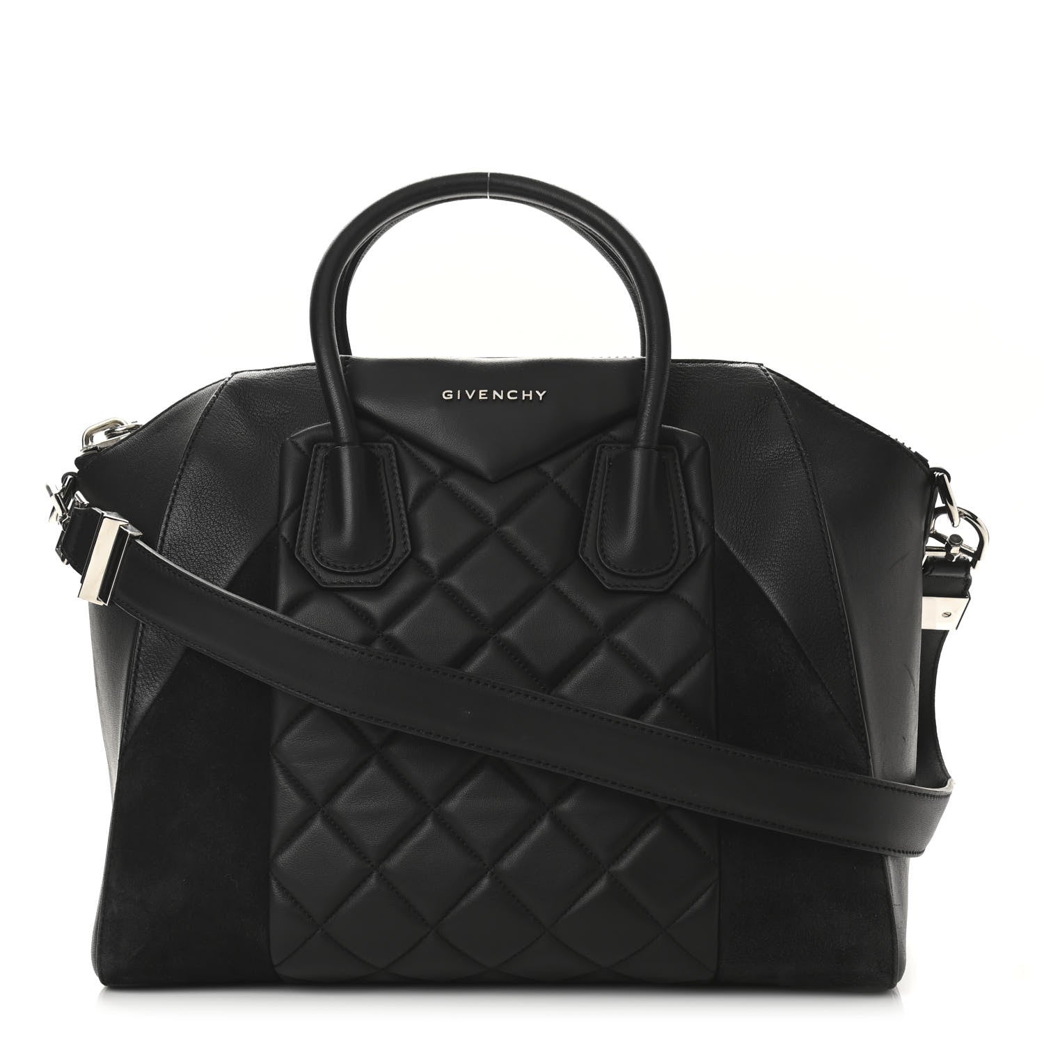 Givenchy Sugar Goatskin Lambskin Diamond Quilted Medium Antigona Black 1 of 10