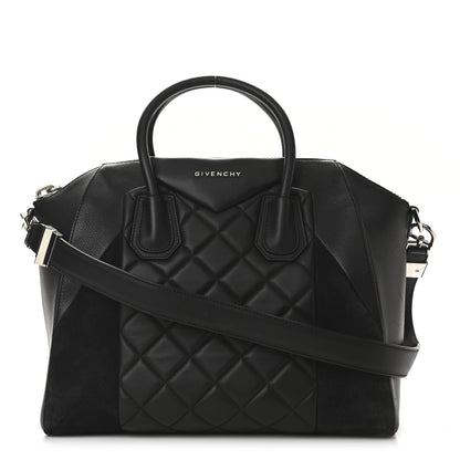 Givenchy Sugar Goatskin Lambskin Diamond Quilted Medium Antigona Black 1 of 10