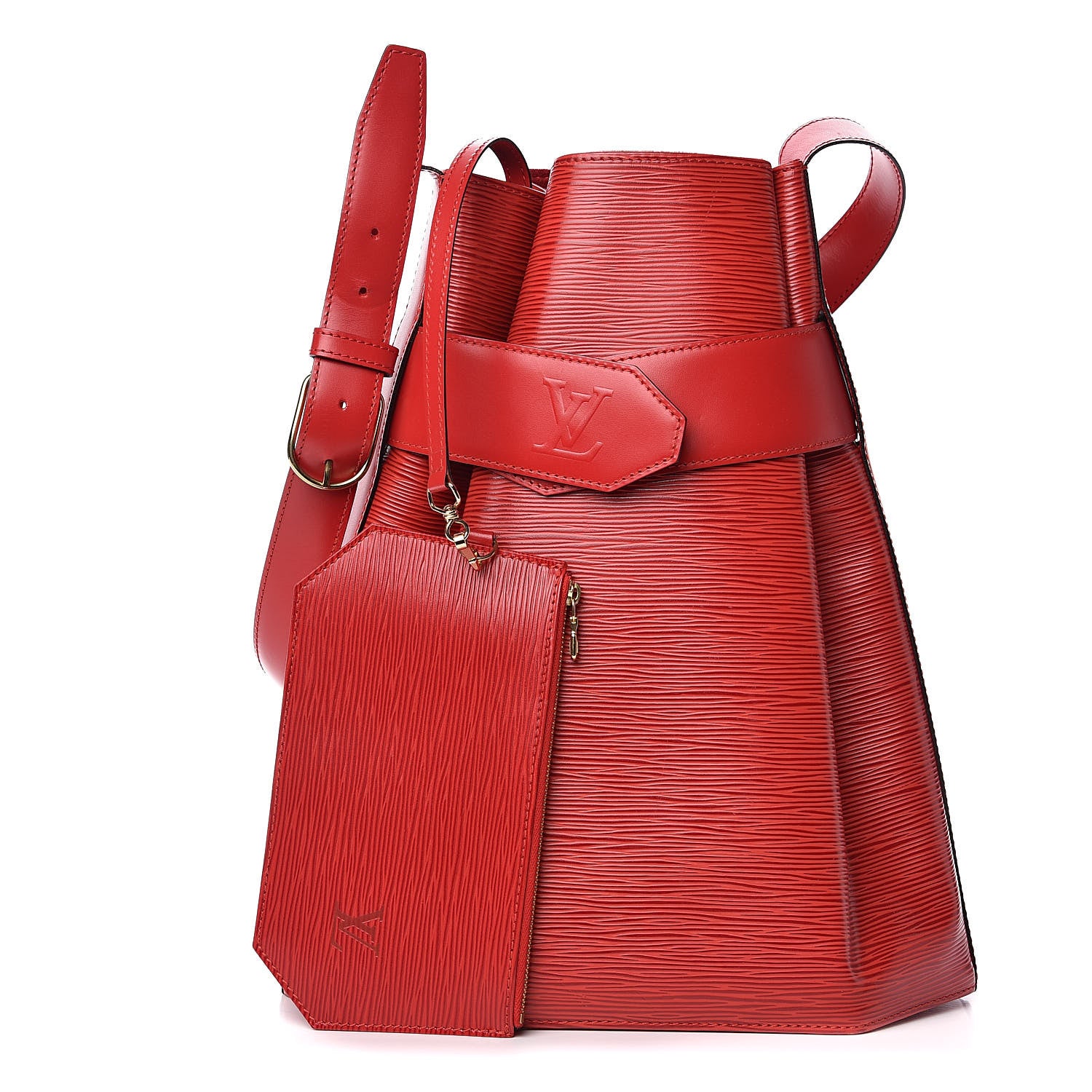 Louis Vuitton Epi Sac D'Epaule GM Castillan Red 3 of 10
